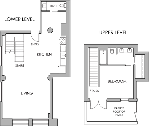 Floor plan for studio, 1 bath, 1198 sqft